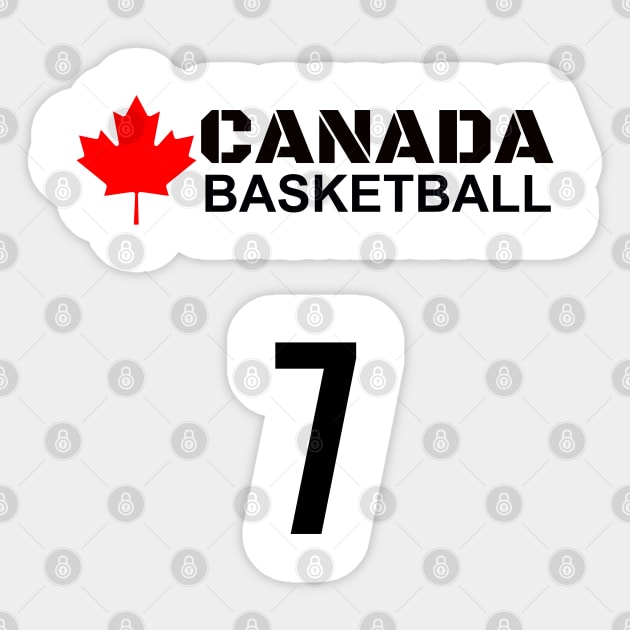 Canada Basketball Number 7 Design Gift Idea Sticker by werdanepo